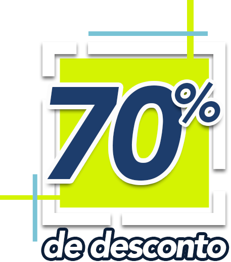 Até 70% de desconto