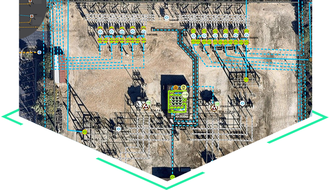 Uma pessoa olhando para uma representação virtual 3D de um edifício e informações sobre ele