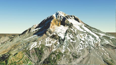Detailed 3D digital model of a mountain