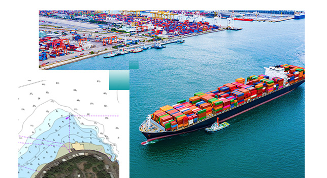 Navio porta-contêiners no oceano