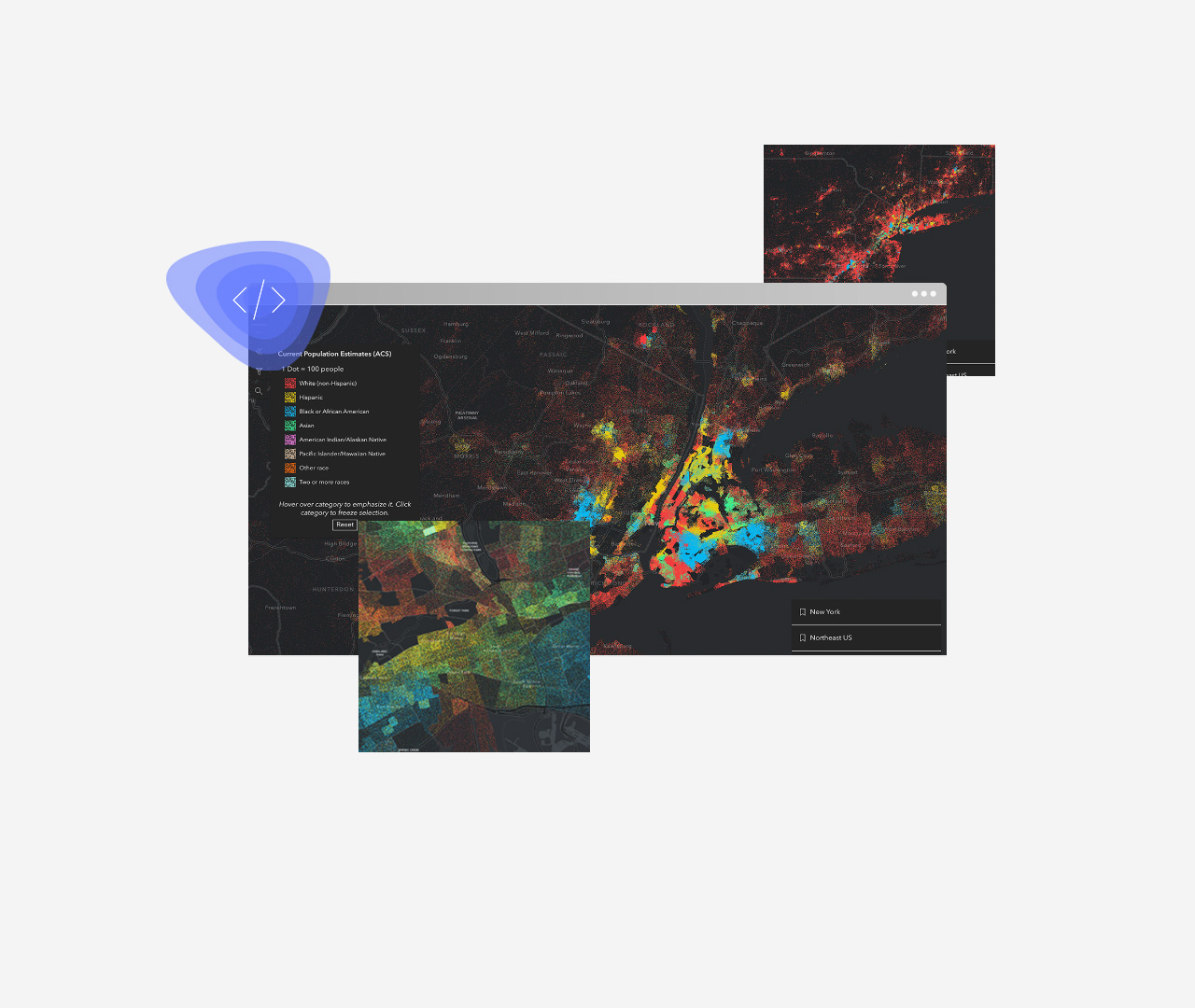  Mapa multicolorido mostrando as estimativas atuais da população