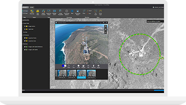 Imagery of ready to use map overlaid with data on a computer monitor