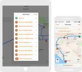 Tablet and smart phone with web apps for the field on their screens